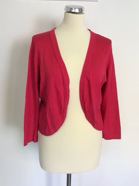 HOBBS FUSHIA PINK 3/4 LENGTH SLEEVES CARDIGAN SIZE 16