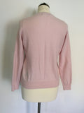 MARKS & SPENCER PALE PINK CASHMERE CARDIGAN SIZE 14