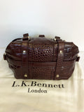 LK BENNETT DARK BROWN LEATHER ANNA CROC PRINT SHOULDER BAG - Whispers Dress Agency - Shoulder Bags - 4