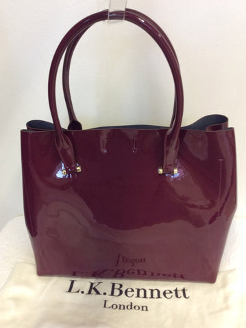 LK BENNETT BORDEAUX PATENT LEATHER TOTE BAG - Whispers Dress Agency - Sold - 1