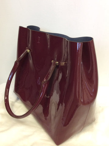 LK BENNETT BORDEAUX PATENT LEATHER TOTE BAG - Whispers Dress Agency - Sold - 3