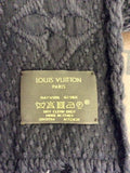 LOUIS VUITTON DARK GREY (ANTHRACITE) LOGOMANIA WOOL & SILK SCARF - Whispers Dress Agency - Sold - 3