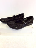 DKNY BLACK SNAKESKIN VELCRO STRAP FLAT SHOES SIZE 4/37 - Whispers Dress Agency - Womens Flats - 2