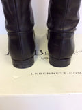 LK BENNETT FLORENA BLACK LEATHER OVER KNEE BOOTS SIZE 6/39 - Whispers Dress Agency - Sold - 5