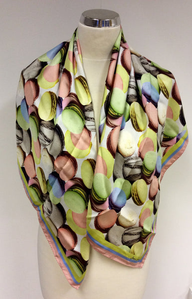 MARCCAIN PASTEL MACAROON PRINT SILK SCARF