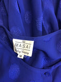 THE MASAI CLOTHING COMPANY BLUE FLORAL PRINT OVERSIZE BLOUSE SIZE M