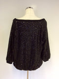 ZARA BLACK SEQUINNED KNIT JUMPER SIZE M - Whispers Dress Agency - Womens Knitwear - 2