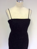 E'SENSUAL BLACK SHIMMER WOOL BLEND STRAPPY DRESS SIZE 16 - Whispers Dress Agency - Womens Dresses - 3