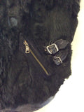 HOLLIES STOCKHOLM BLACK LEATHER & RABBIT FUR GILET SIZE 44 UK 16 - Whispers Dress Agency - Womens Gilets & Body Warmers - 6