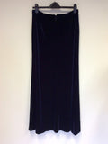 ARMANI COLLEZIONI DARK BLUE VELVET EVENING SKIRT SIZE 46 UK 14 - Whispers Dress Agency - Womens Skirts - 2