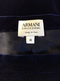 ARMANI COLLEZIONI DARK BLUE VELVET EVENING SKIRT SIZE 46 UK 14 - Whispers Dress Agency - Womens Skirts - 3