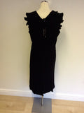 BRAND NEW KAREN MILLEN BLACK FRILL TRIM DRESS SIZE 16 - Whispers Dress Agency - Womens Dresses - 6