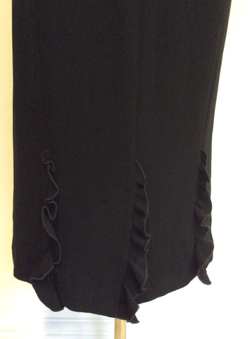 BRAND NEW KAREN MILLEN BLACK FRILL TRIM DRESS SIZE 16 - Whispers Dress Agency - Womens Dresses - 7