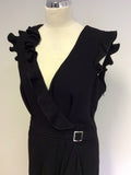 BRAND NEW KAREN MILLEN BLACK FRILL TRIM DRESS SIZE 16 - Whispers Dress Agency - Womens Dresses - 2