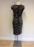 KAREN MILLEN BLACK & BROWN SNAKESKIN PRINT PENCIL DRESS SIZE 10 - Whispers Dress Agency - Sold - 4