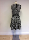 KAREN MILLEN BLACK & WHITE PRINT KNIT DRESS SIZE 2 UK 10/12 - Whispers Dress Agency - Sold - 4