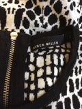 KAREN MILLEN BLACK & WHITE PRINT KNIT DRESS SIZE 2 UK 10/12 - Whispers Dress Agency - Sold - 5