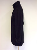 REISS BLACK WOOL BLEND KNEE LENGTH COAT SIZE XS - Whispers Dress Agency - Womens Coats & Jackets - 3