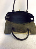 MULBERRY BLACK LEATHER CROC SMALL TOTE BAG