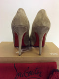 CHRISTIAN LOUBOUTIN BEIGE SUEDE HEELS SIZE 7/41