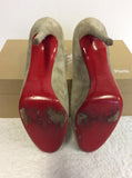 CHRISTIAN LOUBOUTIN BEIGE SUEDE HEELS SIZE 7/41