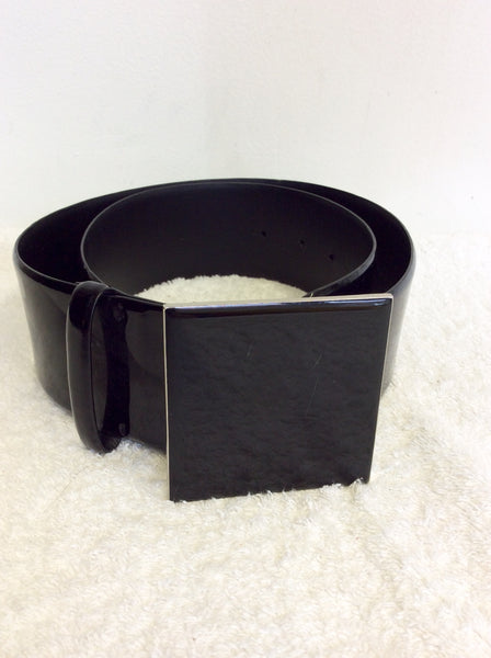 JAEGER BLACK PATENT LEATHER BELT SIZE L