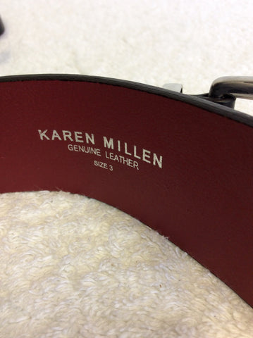 BRAND NEW KAREN MILLEN BLACK LEATHER BELT SIZE 3 UK 14/16