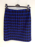 HOBBS BLUE & BLACK CHECK WOOL BLEND SKIRT SIZE UK 8