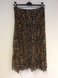 WHISTLES LEOPARD PRINT PLEATED CALF LENGTH SKIRT SIZE 10