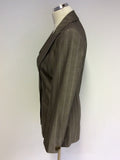 KAREN MILLEN GREY PINSTRIPE WOOL BLEND TROUSER SUIT SIZE 10