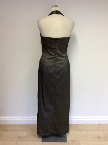 VERA MONT GREY HALTERNECK EVENING DRESS SIZE 12