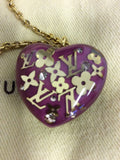 LOUIS VUITTON PINK INCLUSION HEART PENDANT