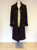 MULBERRY DARK BLUE MILLITARY STYLE WOOL BLEND COAT SIZE 10