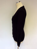 BRAND NEW MULBERRY BLACK MERINO WOOL V NECK CARDIGAN SIZE XS