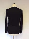 BRAND NEW MULBERRY BLACK MERINO WOOL V NECK CARDIGAN SIZE XS