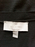 BRAND NEW MULBERRY BLACK MERINO WOOL V NECK CARDIGAN SIZE XS