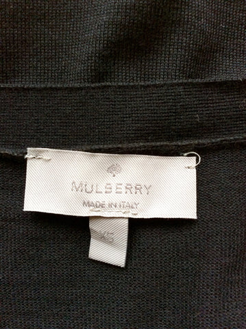 BRAND NEW MULBERRY BLACK MERINO WOOL V NECK CARDIGAN SIZE XS