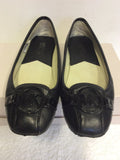 MICHAEL KORS BLACK LEATHER BALLERINA FLATS SIZE 5/38