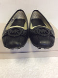 MICHAEL KORS BLACK LEATHER BALLERINA FLATS SIZE 5/38