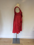 MULBERRY PINK PLEATED DETAIL TRIMS DRESS SIZE 10