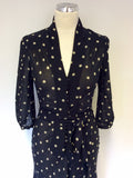 MULBERRY BLACK & WHITE SPOT SILK DRESS SIZE 10