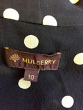 MULBERRY BLACK & WHITE SPOT SILK DRESS SIZE 10