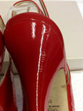 LK BENNETT RED PATENT LEATHER SLINGBACK HEELS SIZE 5/38