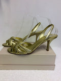 LK BENNETT GOLD LEATHER SLINGBACK SANDALS SIZE 8/42