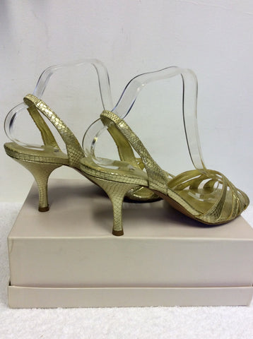 LK BENNETT GOLD LEATHER SLINGBACK SANDALS SIZE 8/42