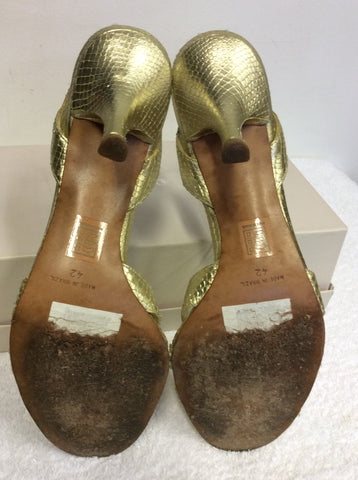 LK BENNETT GOLD LEATHER SLINGBACK SANDALS SIZE 8/42