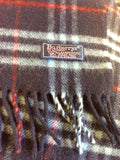 BURBERRY DARK BLUE CHECK LAMBSWOOL SCARF