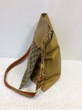 GUCCI CAMEL LEATHER & CANVAS MONOGRAM CROSS BODY/ SHOULDER BAG