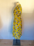 WHISTLES YELLOW FLORAL PRINT DRESS SIZE 14