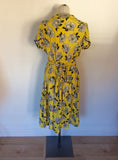 WHISTLES YELLOW FLORAL PRINT DRESS SIZE 14